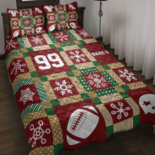 Christmas Patchwork Football Xmas Bedding Set, Christmas Beddings, Xmas Bedding Sets