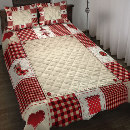 Christmas Patchwork Red Plaidmass Bedding Set, Christmas Beddings, Xmas Bedding Sets