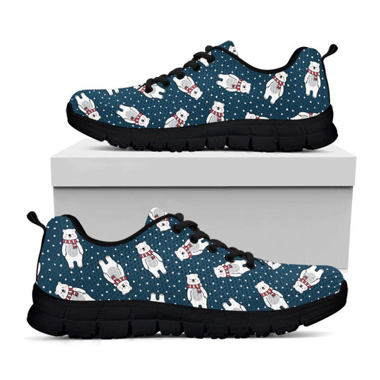 Christmas Polar Bear Pattern Print Shoes Sneaker, Christmas Shoes, Chistmas Sneaker, Christmas Running Shoes