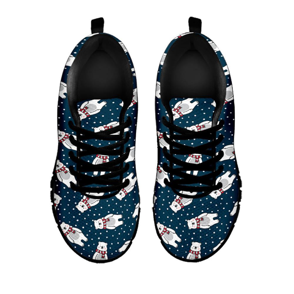 Christmas Polar Bear Pattern Print Shoes Sneaker, Christmas Shoes, Chistmas Sneaker, Christmas Running Shoes