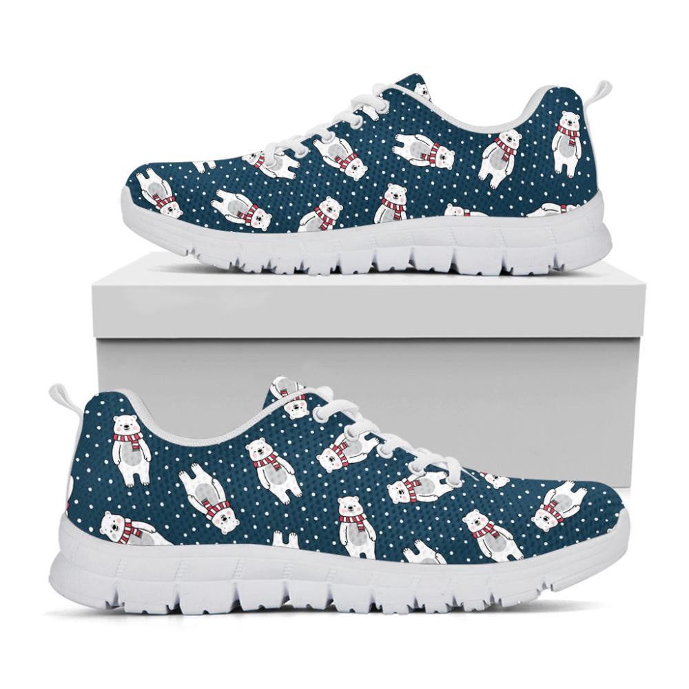 Christmas Polar Bear Pattern Print Shoes Sneaker, Christmas Shoes, Chistmas Sneaker, Christmas Running Shoes