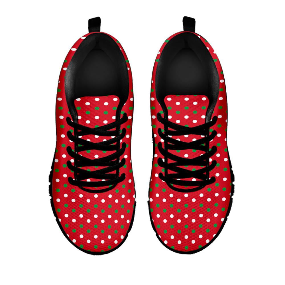 Christmas Polka Dot Pattern Print Shoes Sneaker, Christmas Shoes, Chistmas Sneaker, Christmas Running Shoes