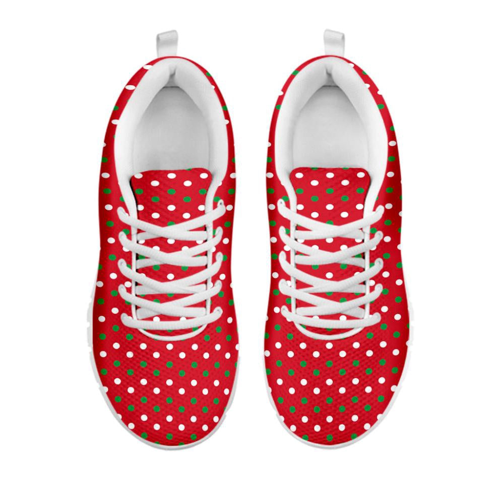 Christmas Polka Dot Pattern Print Shoes Sneaker, Christmas Shoes, Chistmas Sneaker, Christmas Running Shoes