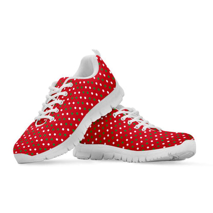 Christmas Polka Dot Pattern Print Shoes Sneaker, Christmas Shoes, Chistmas Sneaker, Christmas Running Shoes