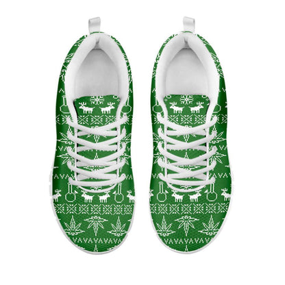 Christmas Pot Leaf Pattern Print Shoes Sneaker, Christmas Shoes, Chistmas Sneaker, Christmas Running Shoes