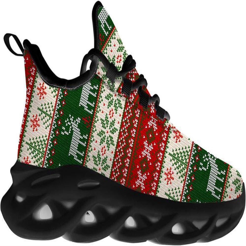 Christmas Reindeer Pattern Max Soul Shoes, Christmas Sneakers, Christmas Shoes, Christmas Clunky Sneaker
