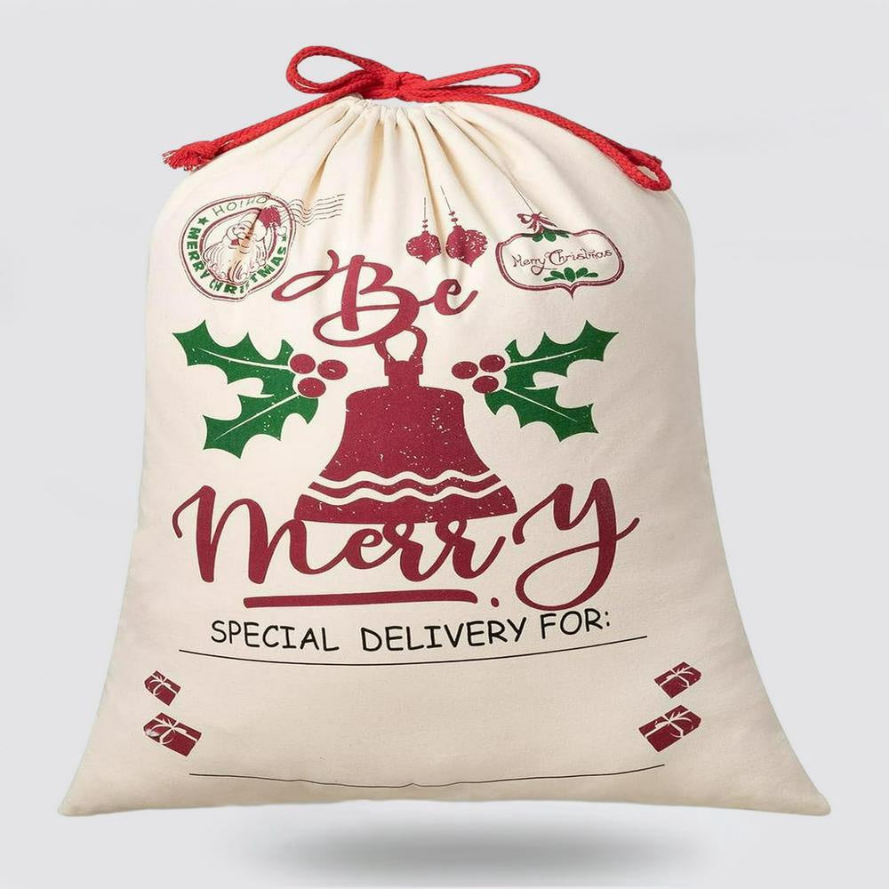 Christmas Sack, Be Merry Christmas Sack, Christmas Santa Sacks, Christmas Bag, Christmas Gift