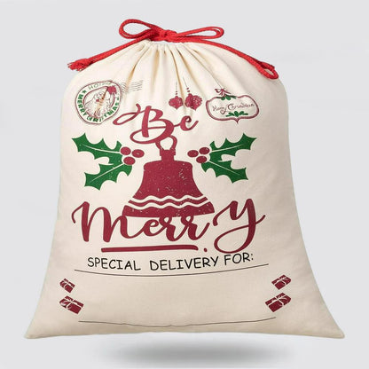 Christmas Sack, Be Merry Christmas Sack, Christmas Santa Sacks, Christmas Bag, Christmas Gift