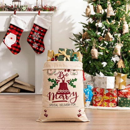 Christmas Sack, Be Merry Christmas Sack, Christmas Santa Sacks, Christmas Bag, Christmas Gift