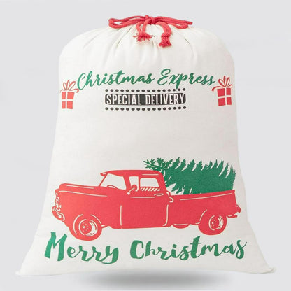 Christmas Sack, Car With Tree Christmas Sacks, Christmas Santa Sacks, Christmas Bag, Christmas Gift