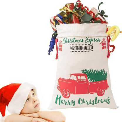 Christmas Sack, Car With Tree Christmas Sacks, Christmas Santa Sacks, Christmas Bag, Christmas Gift