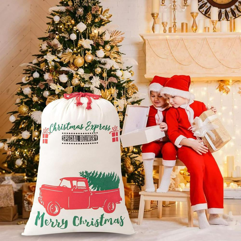 Christmas Sack, Car With Tree Christmas Sacks, Christmas Santa Sacks, Christmas Bag, Christmas Gift