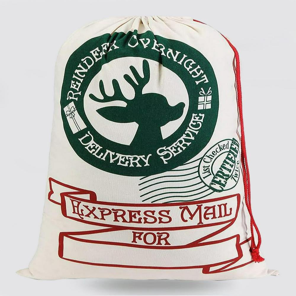 Christmas Sack, Christmas Green Reindeer Sacks, Christmas Santa Sacks, Christmas Bag, Christmas Gift