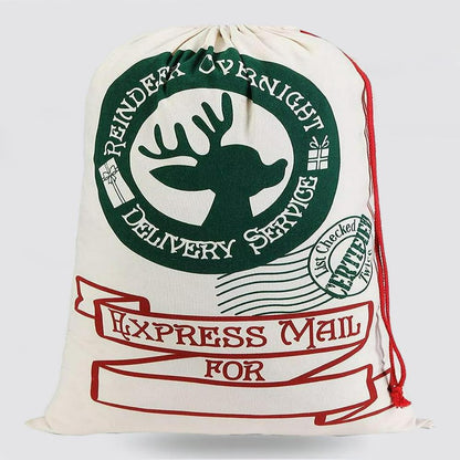 Christmas Sack, Christmas Green Reindeer Sacks, Christmas Santa Sacks, Christmas Bag, Christmas Gift