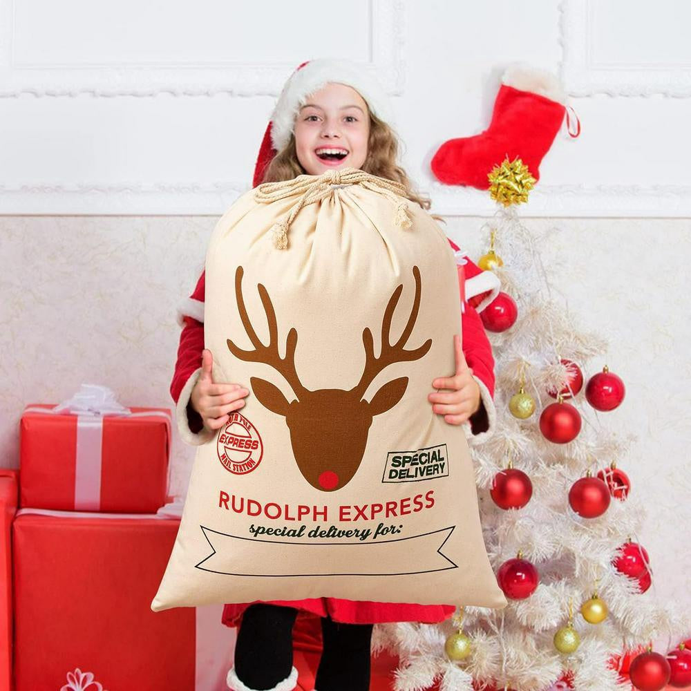Christmas Sack, Christmas Special Delivery Reindeer Print Sacks, Christmas Santa Sacks, Christmas Bag, Christmas Gift