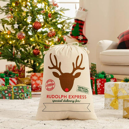 Christmas Sack, Christmas Special Delivery Reindeer Print Sacks, Christmas Santa Sacks, Christmas Bag, Christmas Gift