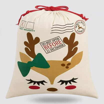 Christmas Sack, Funny Reindeer Christmas Sack, Christmas Santa Sacks, Christmas Bag, Christmas Gift