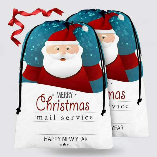 Christmas Sack, Merry Christmas Santa Claus Print Sack, Christmas Santa Sacks, Christmas Bag, Christmas Gift