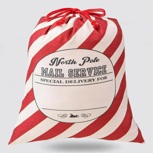 Christmas Sack, North Pole Mail Service Christmas Sacks, Christmas Santa Sacks, Christmas Bag, Christmas Gift