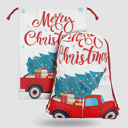 Christmas Sack, Red Car With Tree Christmas Sacks, Christmas Santa Sacks, Christmas Bag, Christmas Gift