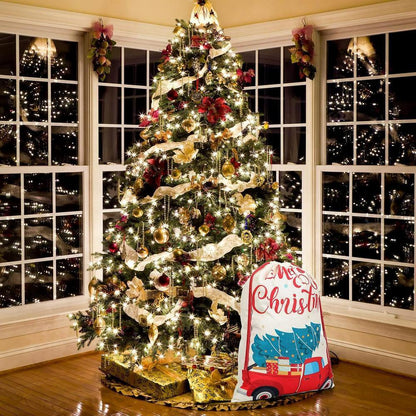 Christmas Sack, Red Car With Tree Christmas Sacks, Christmas Santa Sacks, Christmas Bag, Christmas Gift
