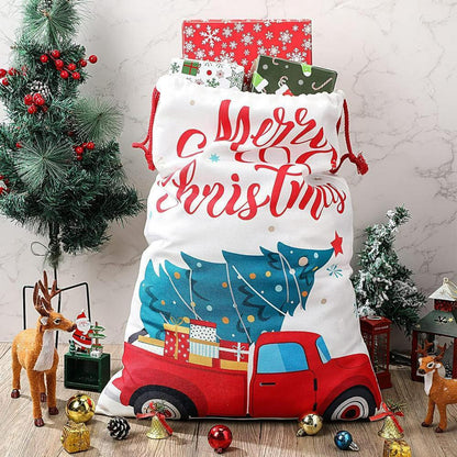 Christmas Sack, Red Car With Tree Christmas Sacks, Christmas Santa Sacks, Christmas Bag, Christmas Gift