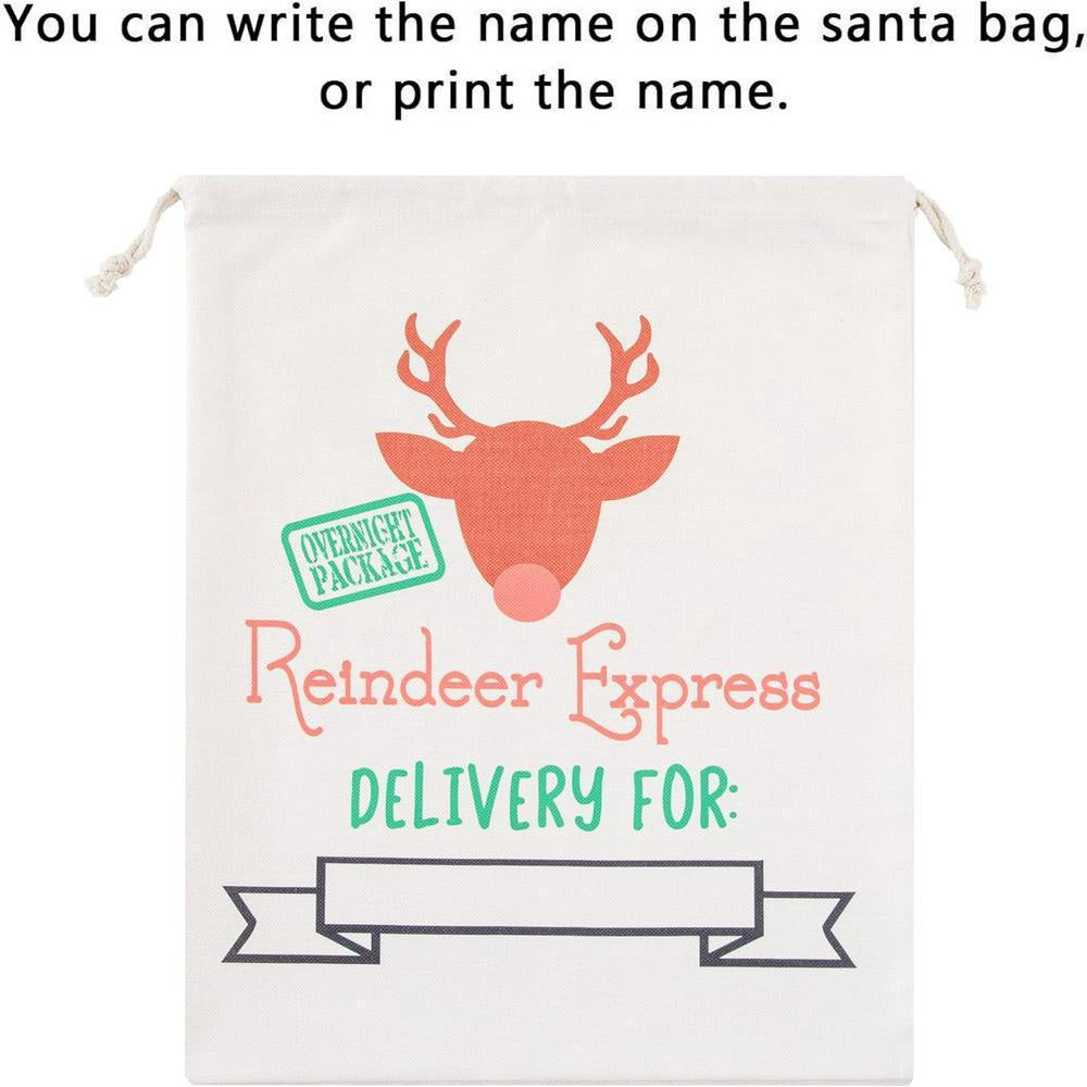 Christmas Sack, Reindeer Express Print Christmas Sack, Christmas Santa Sacks, Christmas Bag, Christmas Gift