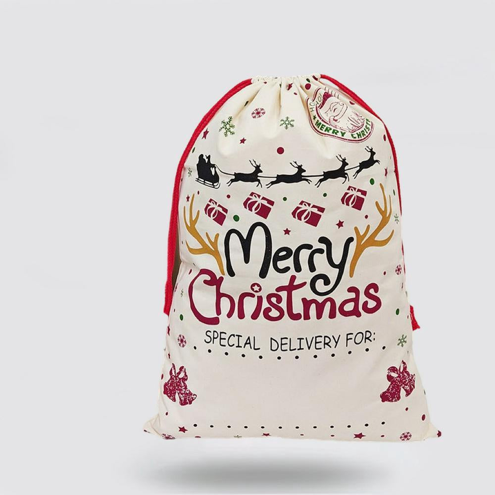 Christmas Sack, Santa Sack Burlap Sack With Drawstring, Christmas Santa Sacks, Christmas Bag, Christmas Gift