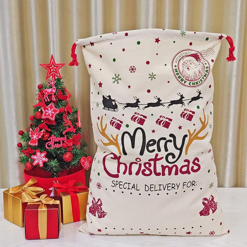 Christmas Sack, Santa Sack Burlap Sack With Drawstring, Christmas Santa Sacks, Christmas Bag, Christmas Gift