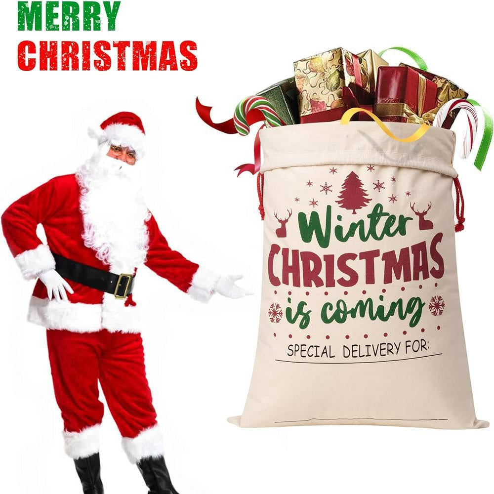 Christmas Sack, Winter Christmas Is Coming Sack, Christmas Santa Sacks, Christmas Bag, Christmas Gift