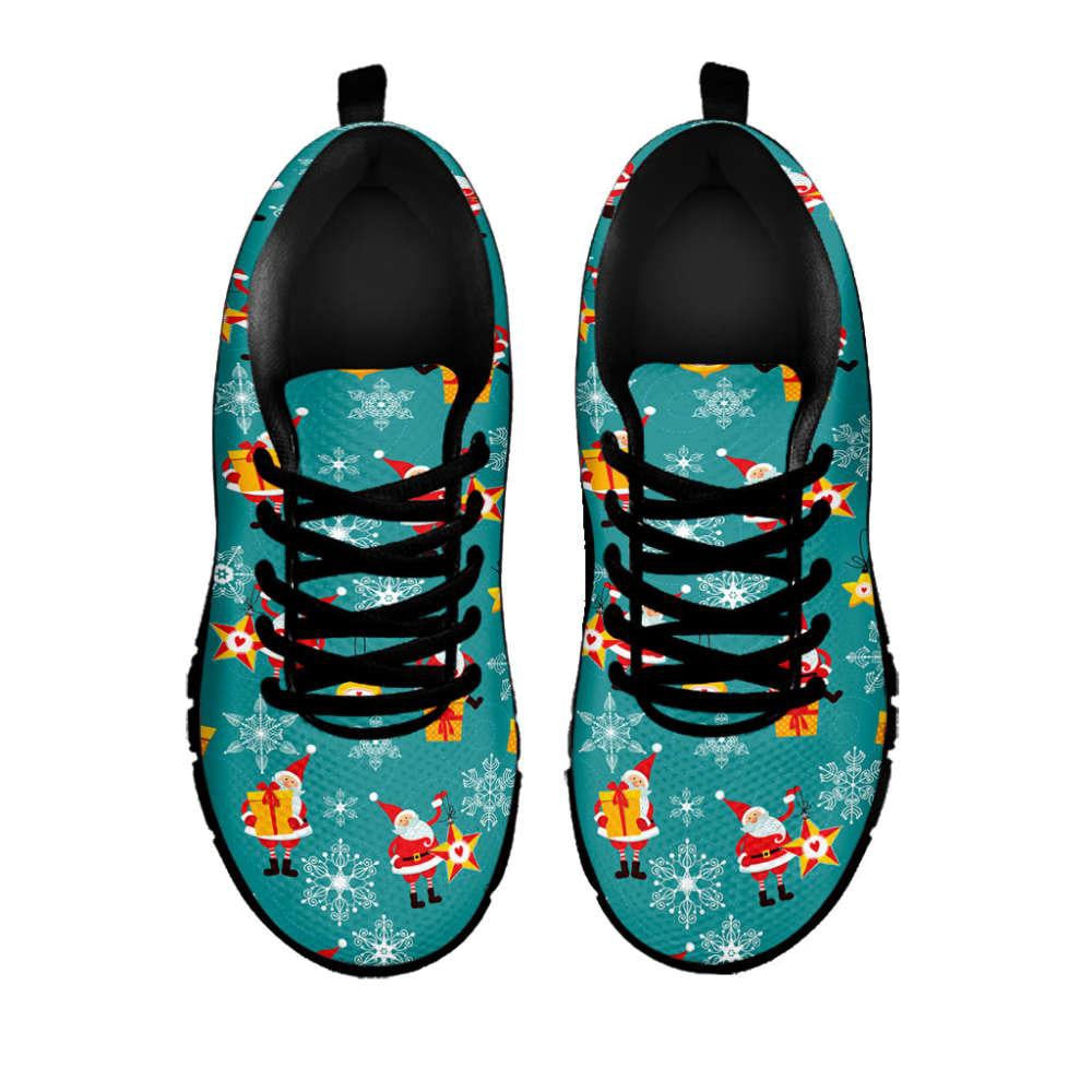 Christmas Santa Gift Pattern Print Shoes Sneaker, Christmas Shoes, Chistmas Sneaker, Christmas Running Shoes