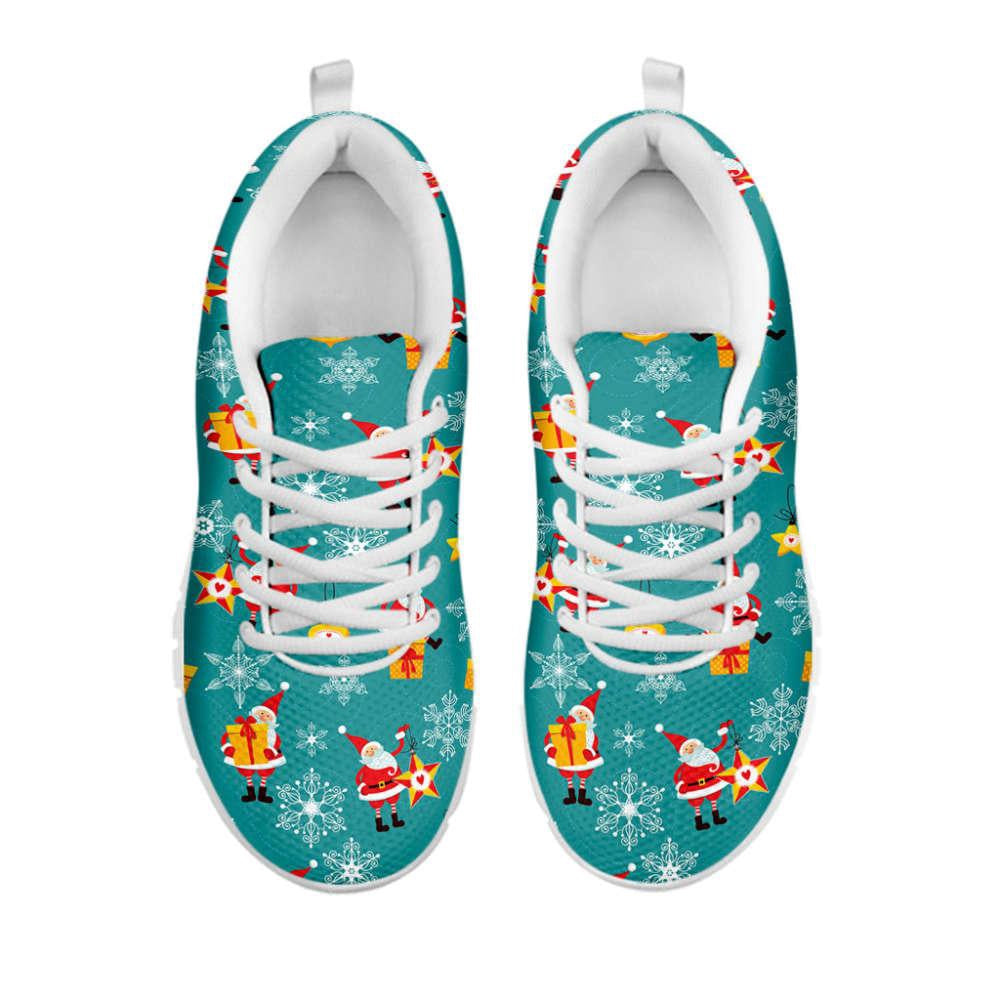 Christmas Santa Gift Pattern Print Shoes Sneaker, Christmas Shoes, Chistmas Sneaker, Christmas Running Shoes