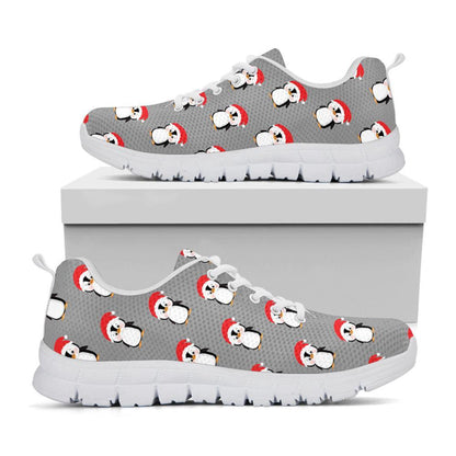 Christmas Santa Penguin Pattern Print Shoes Sneaker, Christmas Shoes, Chistmas Sneaker, Christmas Running Shoes