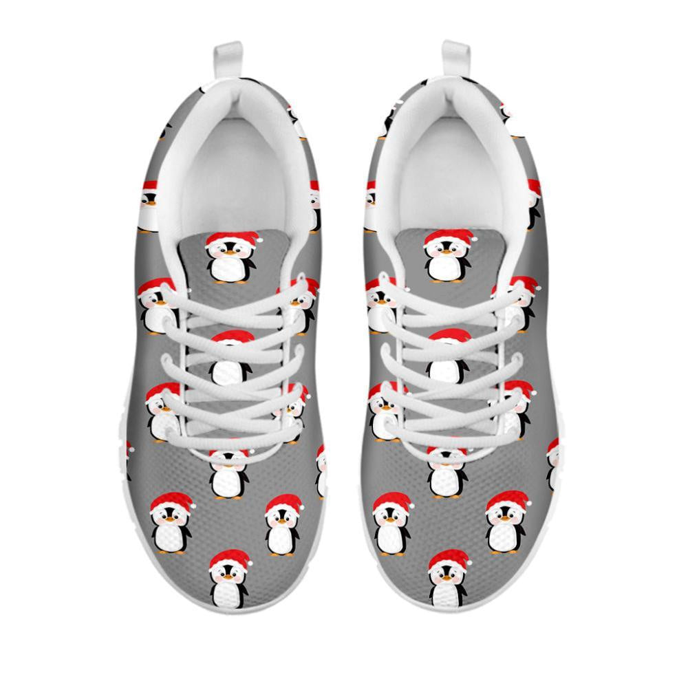 Christmas Santa Penguin Pattern Print Shoes Sneaker, Christmas Shoes, Chistmas Sneaker, Christmas Running Shoes