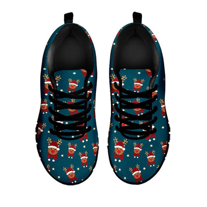 Christmas Santa Reindeer Pattern Print Shoes Sneaker, Christmas Shoes, Chistmas Sneaker, Christmas Running Shoes