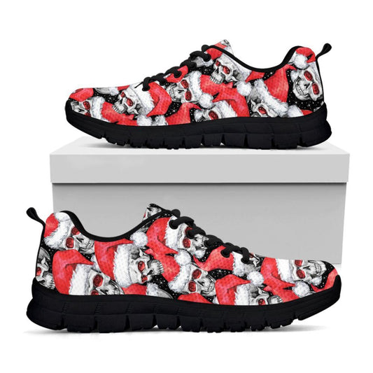 Christmas Santa Skull Pattern Print Shoes Sneaker, Christmas Shoes, Chistmas Sneaker, Christmas Running Shoes