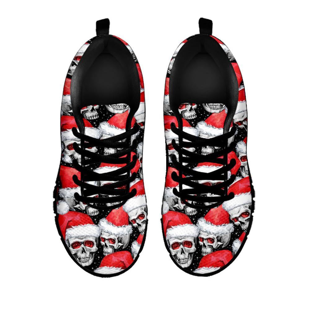 Christmas Santa Skull Pattern Print Shoes Sneaker, Christmas Shoes, Chistmas Sneaker, Christmas Running Shoes