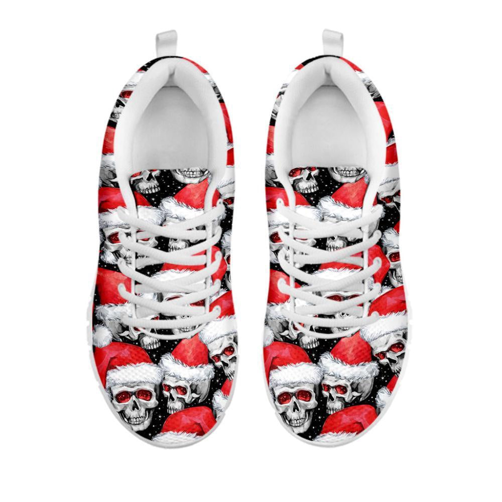 Christmas Santa Skull Pattern Print Shoes Sneaker, Christmas Shoes, Chistmas Sneaker, Christmas Running Shoes