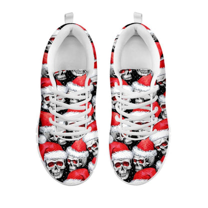 Christmas Santa Skull Pattern Print Shoes Sneaker, Christmas Shoes, Chistmas Sneaker, Christmas Running Shoes