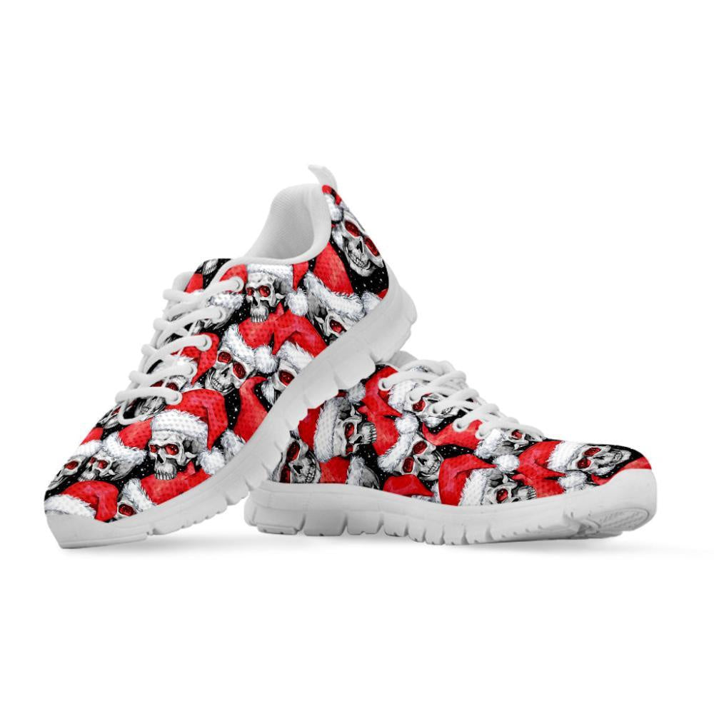 Christmas Santa Skull Pattern Print Shoes Sneaker, Christmas Shoes, Chistmas Sneaker, Christmas Running Shoes