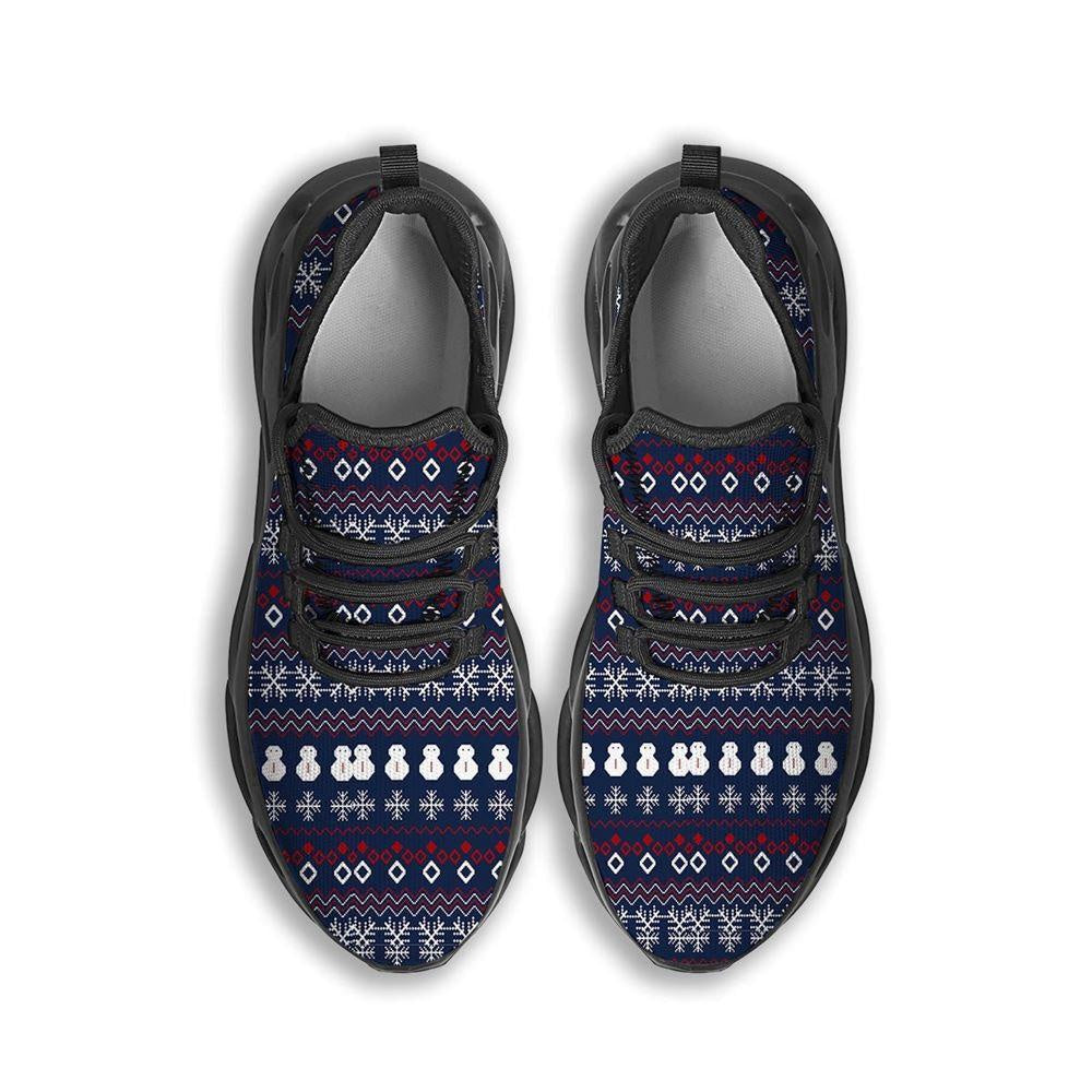 Christmas Scandinavian Print Pattern Black Max Soul Shoes, Christmas Sneakers, Christmas Shoes, Christmas Clunky Sneaker