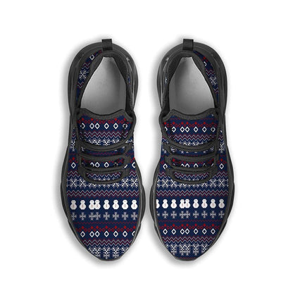 Christmas Scandinavian Print Pattern Black Max Soul Shoes, Christmas Sneakers, Christmas Shoes, Christmas Clunky Sneaker