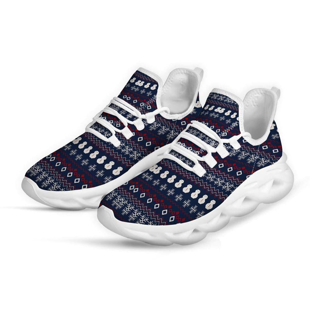 Christmas Scandinavian Print Pattern White Max Soul Shoes, Christmas Sneakers, Christmas Shoes, Christmas Clunky Sneaker