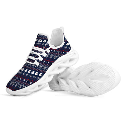 Christmas Scandinavian Print Pattern White Max Soul Shoes, Christmas Sneakers, Christmas Shoes, Christmas Clunky Sneaker
