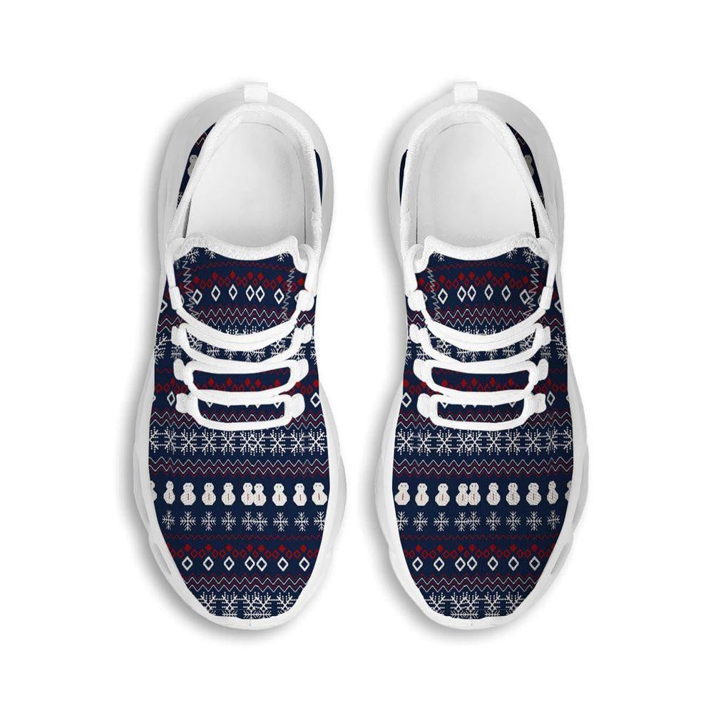Christmas Scandinavian Print Pattern White Max Soul Shoes, Christmas Sneakers, Christmas Shoes, Christmas Clunky Sneaker