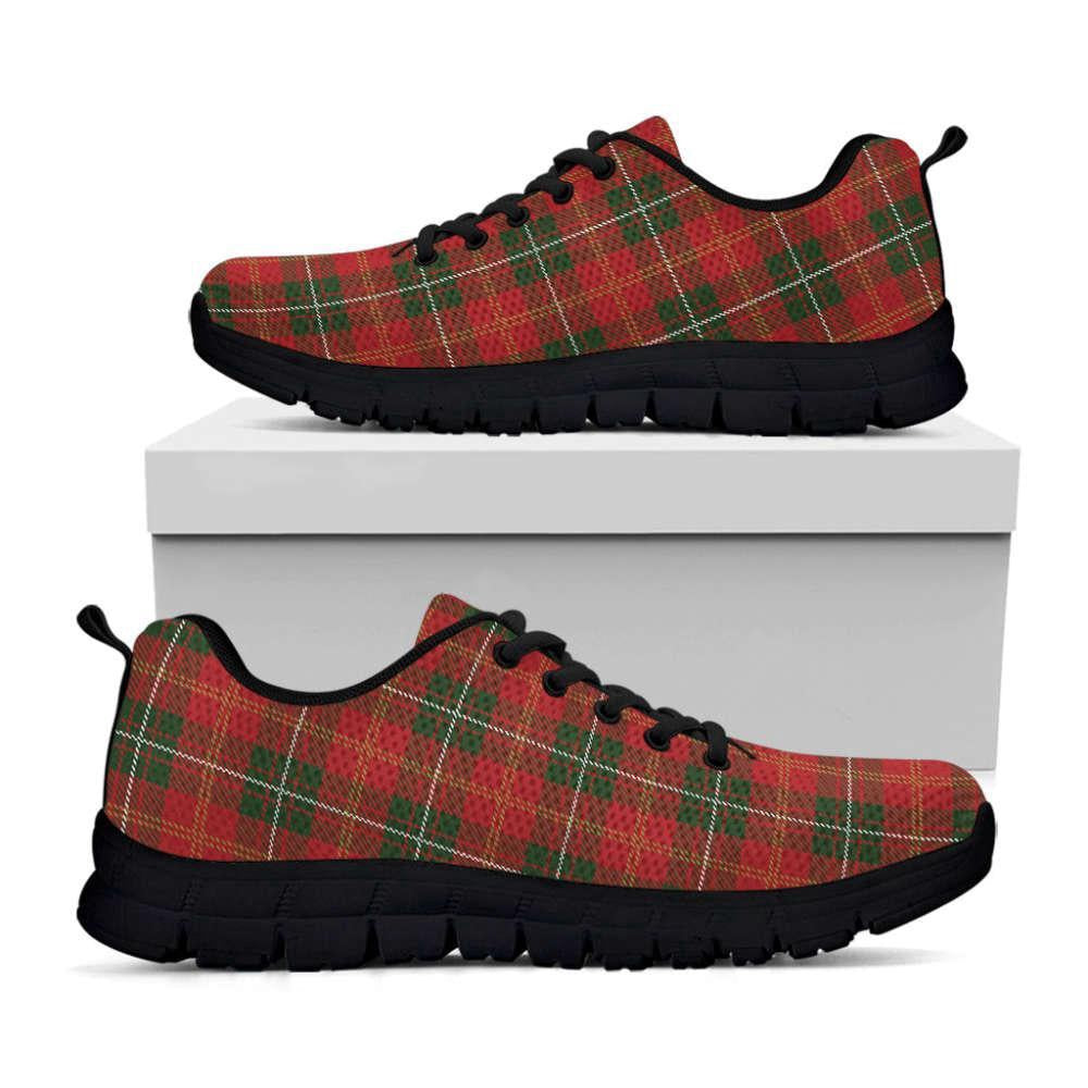 Christmas Scottish Tartan Pattern Print Shoes Sneaker, Christmas Shoes, Chistmas Sneaker, Christmas Running Shoes