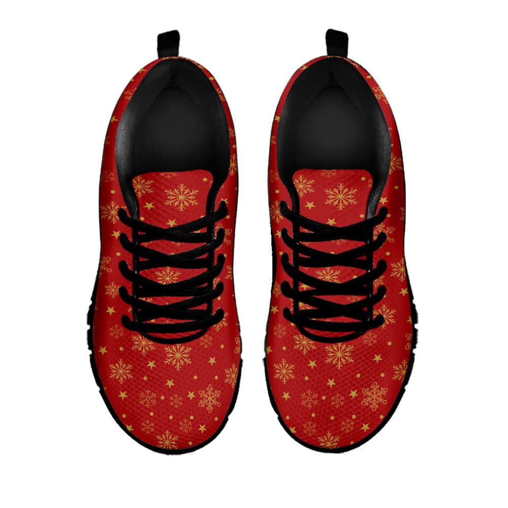 Christmas Snowflakes And Stars Print Shoes Sneaker, Christmas Shoes, Chistmas Sneaker, Christmas Running Shoes