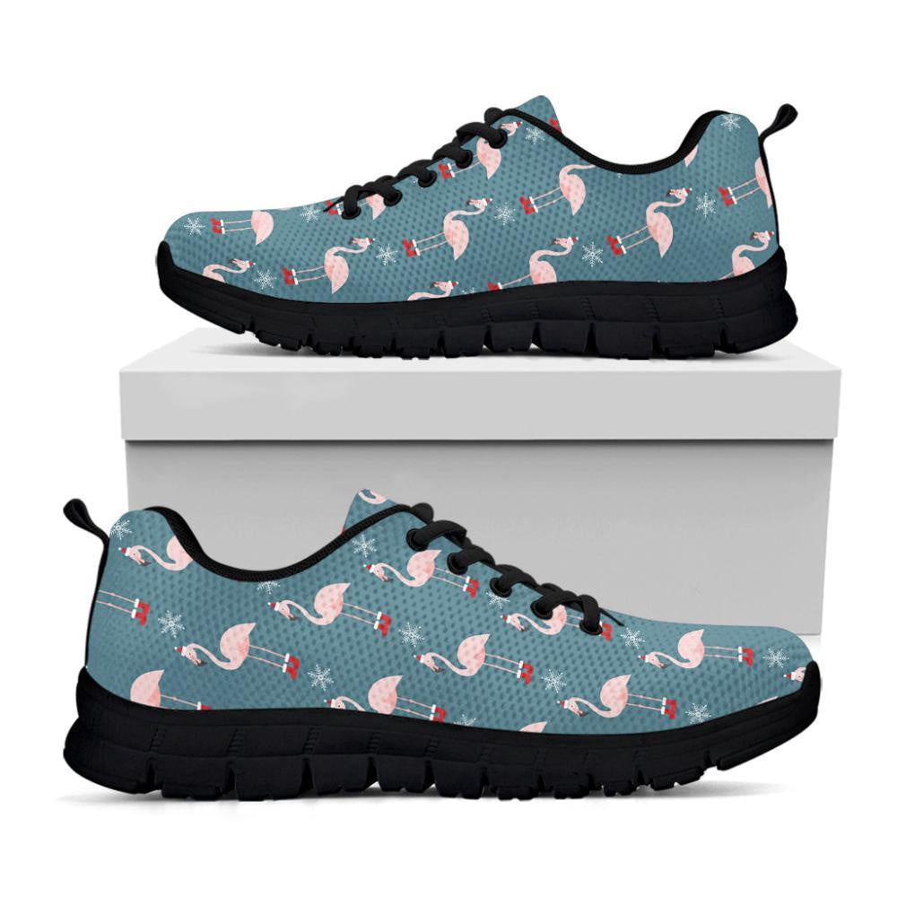 Christmas Snowy Flamingo Pattern Print Shoes Sneaker, Christmas Shoes, Chistmas Sneaker, Christmas Running Shoes