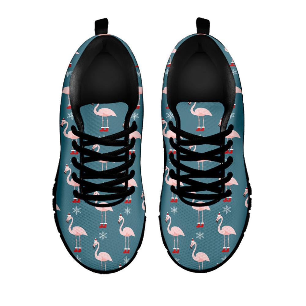 Christmas Snowy Flamingo Pattern Print Shoes Sneaker, Christmas Shoes, Chistmas Sneaker, Christmas Running Shoes