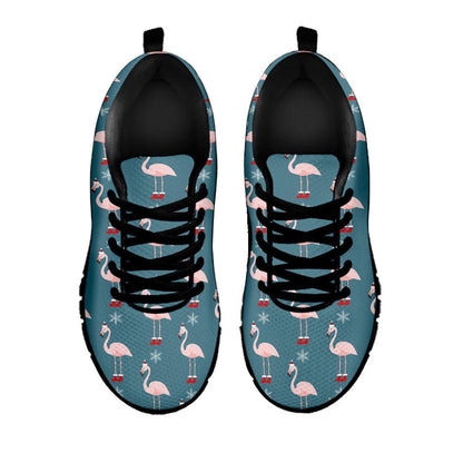 Christmas Snowy Flamingo Pattern Print Shoes Sneaker, Christmas Shoes, Chistmas Sneaker, Christmas Running Shoes